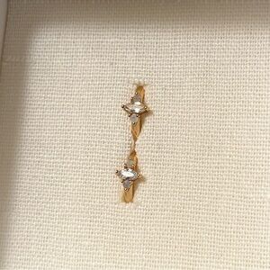 Melanie Auld Saturn Huggies Opal CZ Gold Vermeil Huggie Earrings